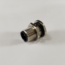 M12 back mount male bulkhead M12-4F2-P, M12 4 pin bulkhead male connector, m12 sensor cable connector